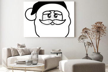 Icon weihnachtsmann-gesicht, schwarz-weiß, vektor, freigestellt ..., حجم الصورة 365x243